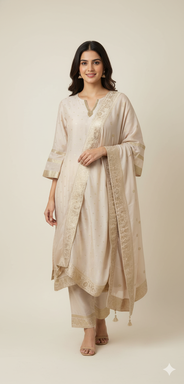 Light Ethnic Heavy Kurti Set