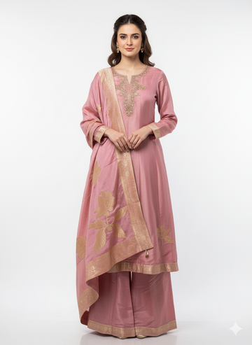 pink designer suit